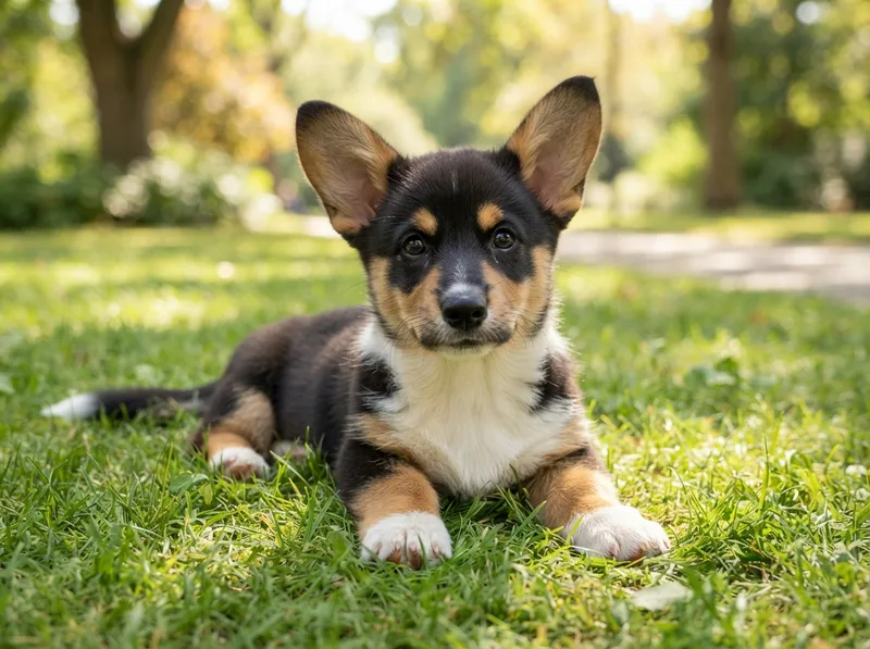 Black-headed tricolour Pembroke Welsh Corgi puppy for sale in Singapore